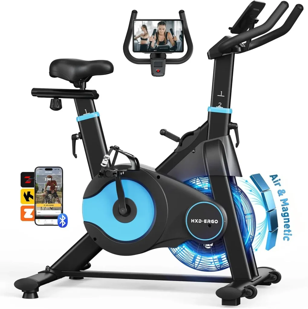 HXD-ERGO exercise bike for home workouts with magnetic and air resistance