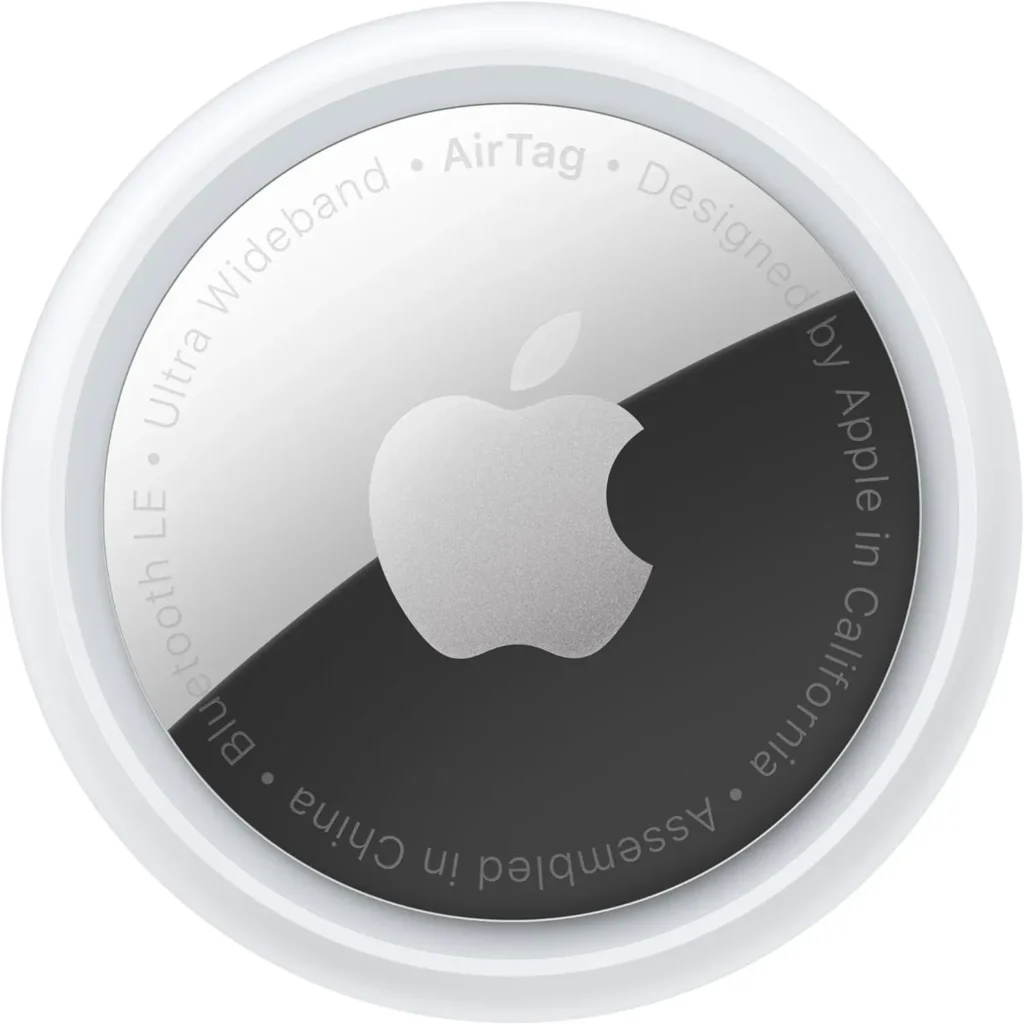 Apple AirTag tracker with clean, minimalist Apple design